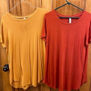 Mustard Yellow & Burnt Orange short sleeved t’s